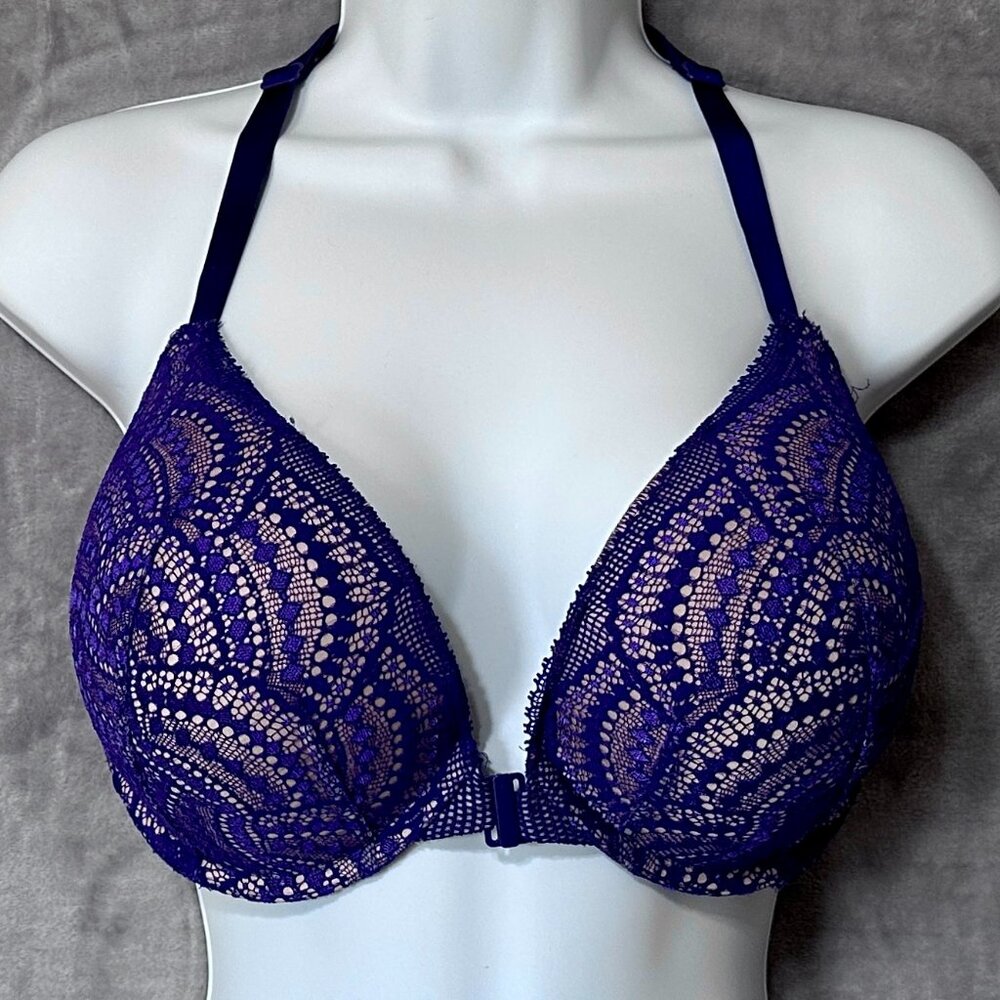 Victoria's Secret Purple Very Sexy Push-Up Front Close Bra Size 36DDD
